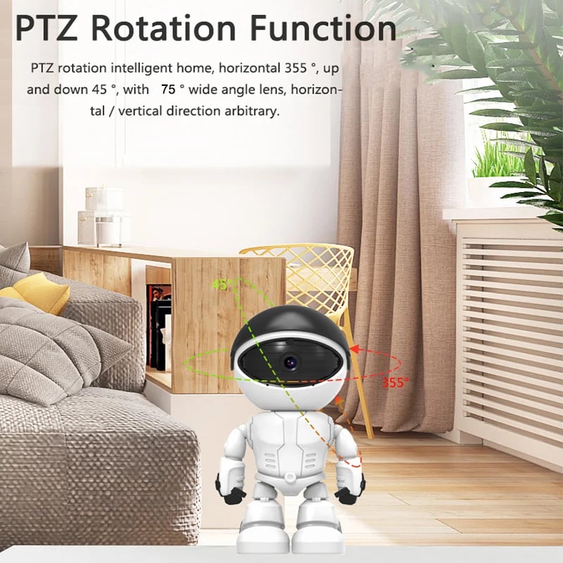 1MP Robot IP Camera Indoor Outdoor Security Camera WiFi Wireless Webcam (HD Version, No Card) - White 6