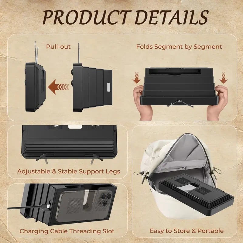 Phone screen magnifier stand detail