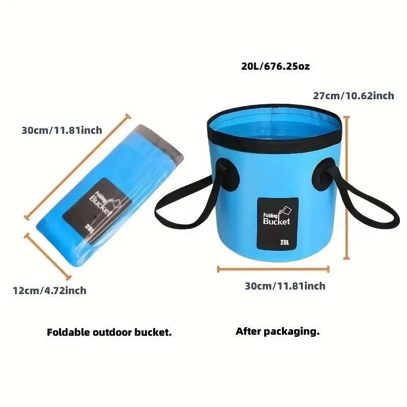 20 liter folding bucket dimensions when open and packed