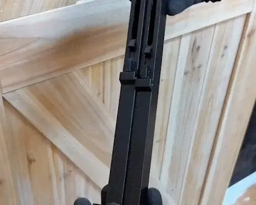 Barn door soft close damper in action