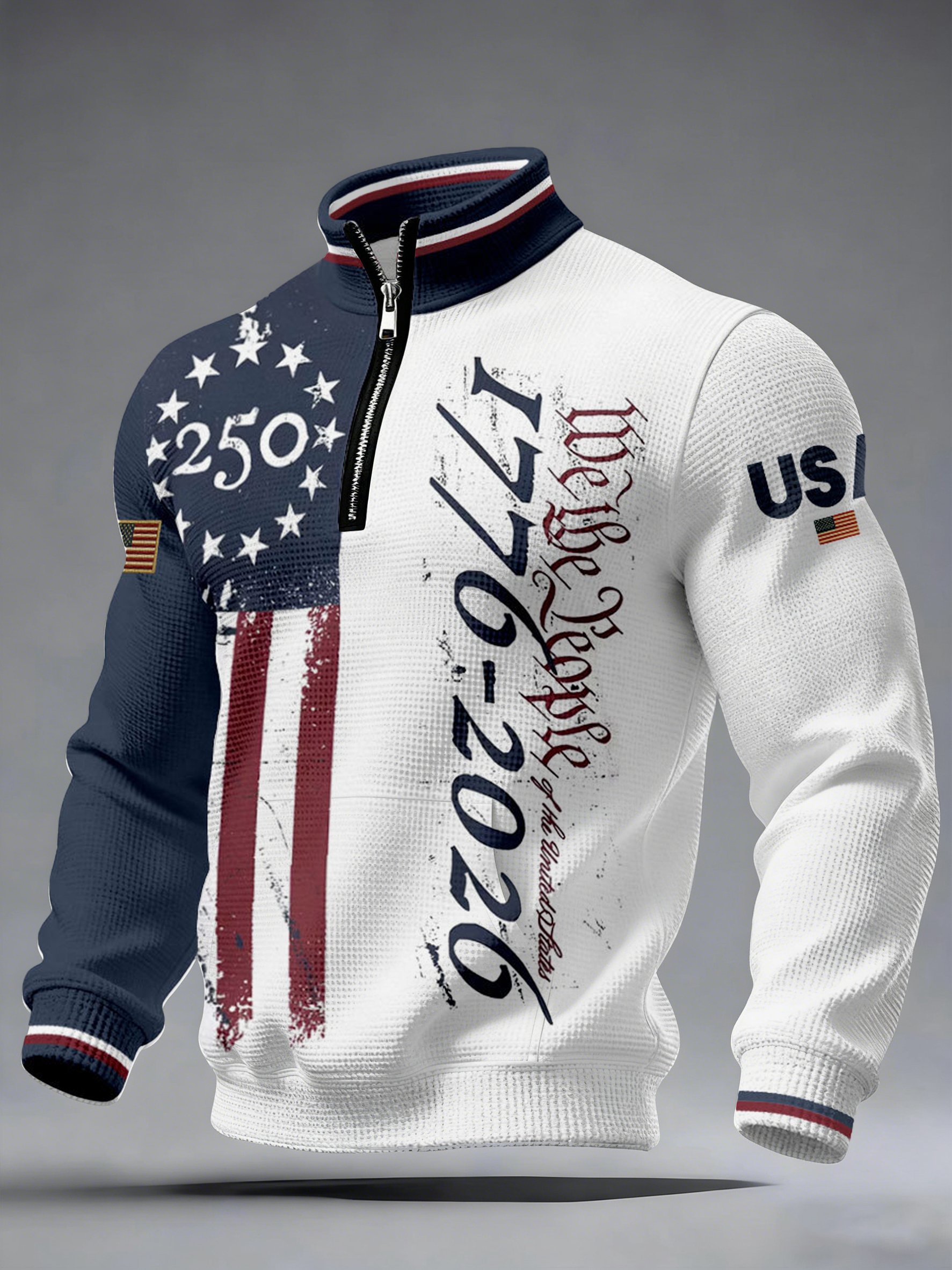 Cardydony Men's Us America 250 Year Anniversary Print Casual Hoodie