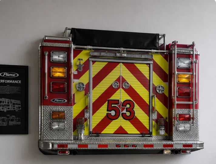 Fire truck tail light wall decor color option