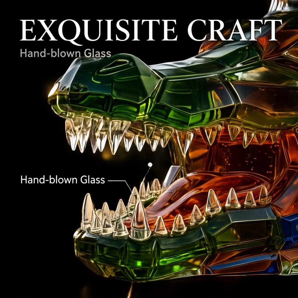 Colorful crocodile spirit decanter