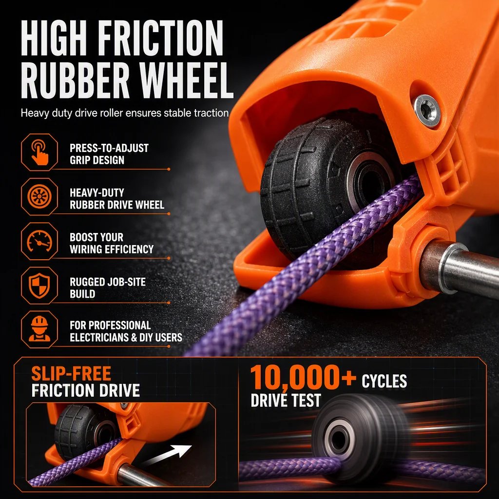 High friction rubber feeding wheel