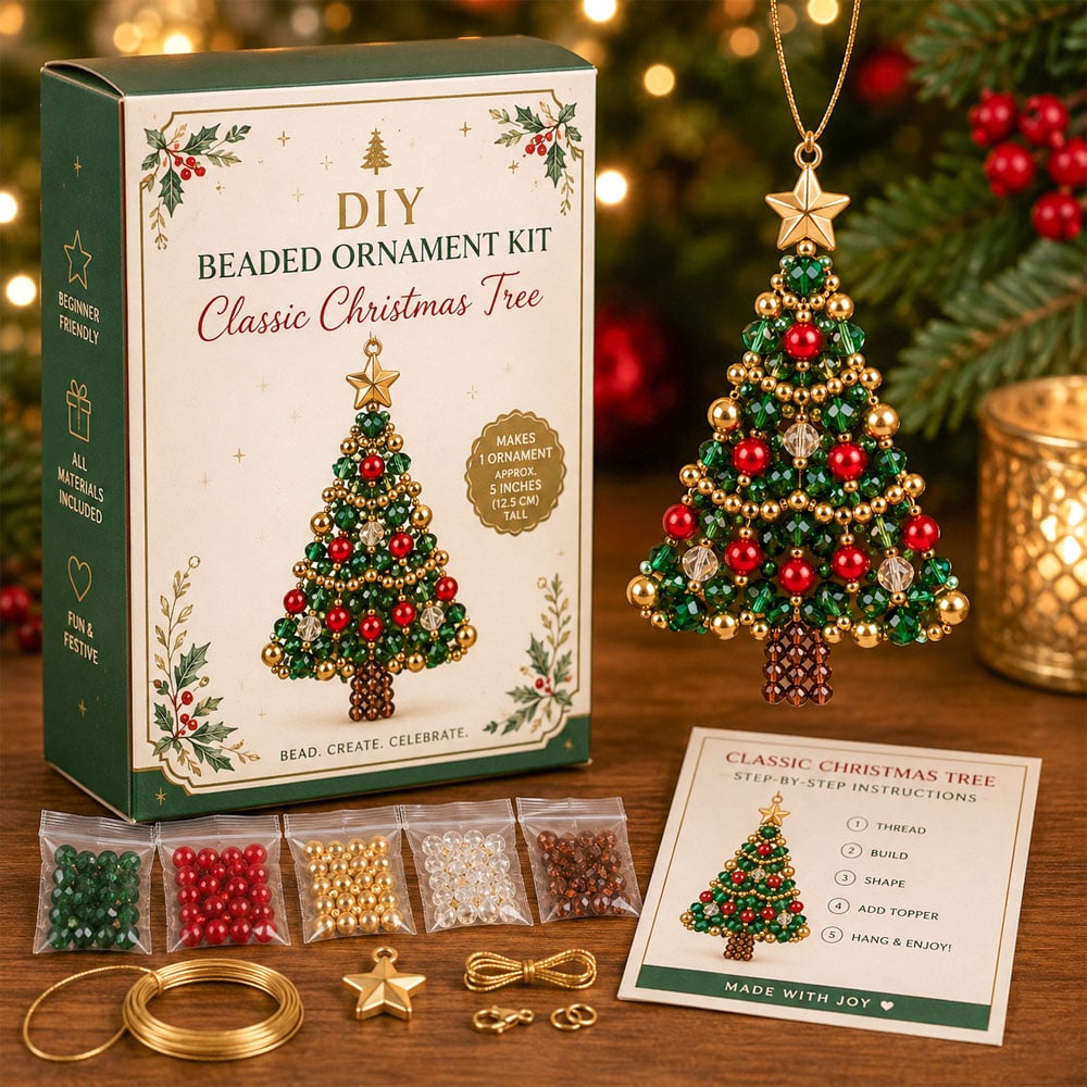 DIY Christmas Tree Beaded Ornament Kit
