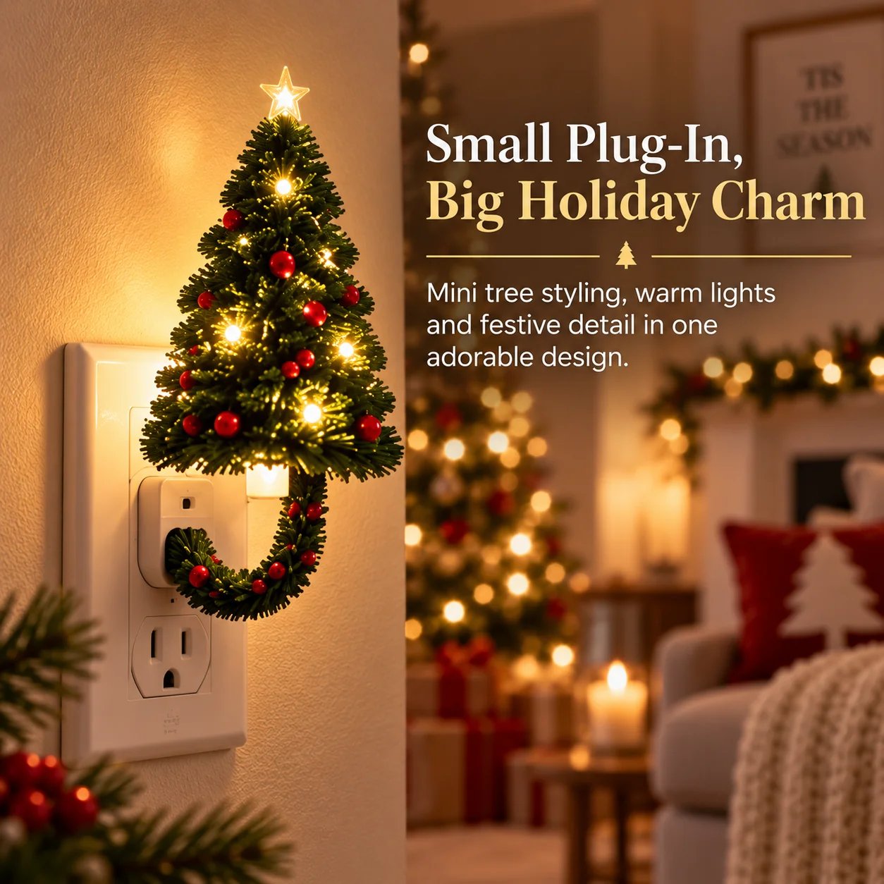 Small plug-in Christmas tree night light