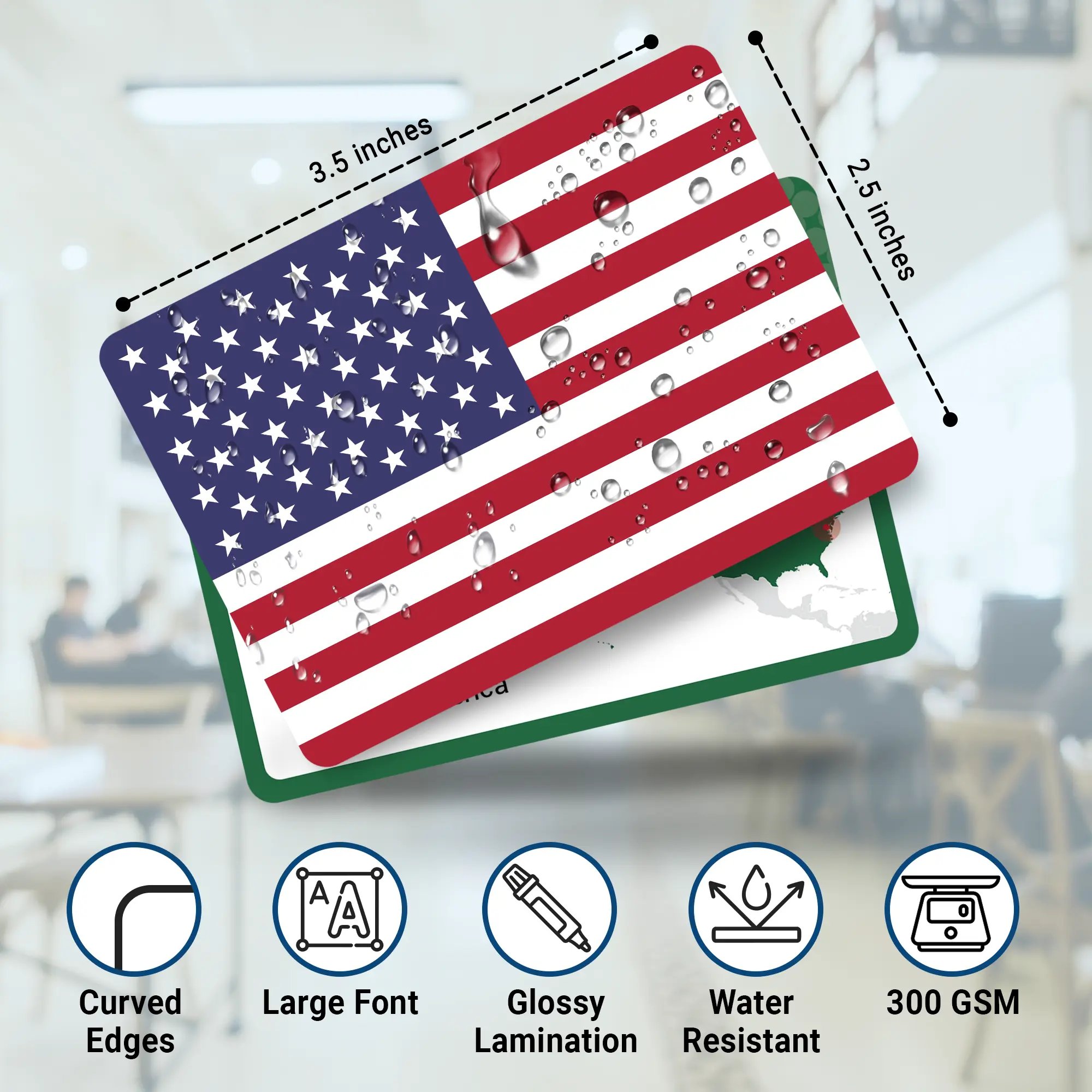 Flags cards for learning and play