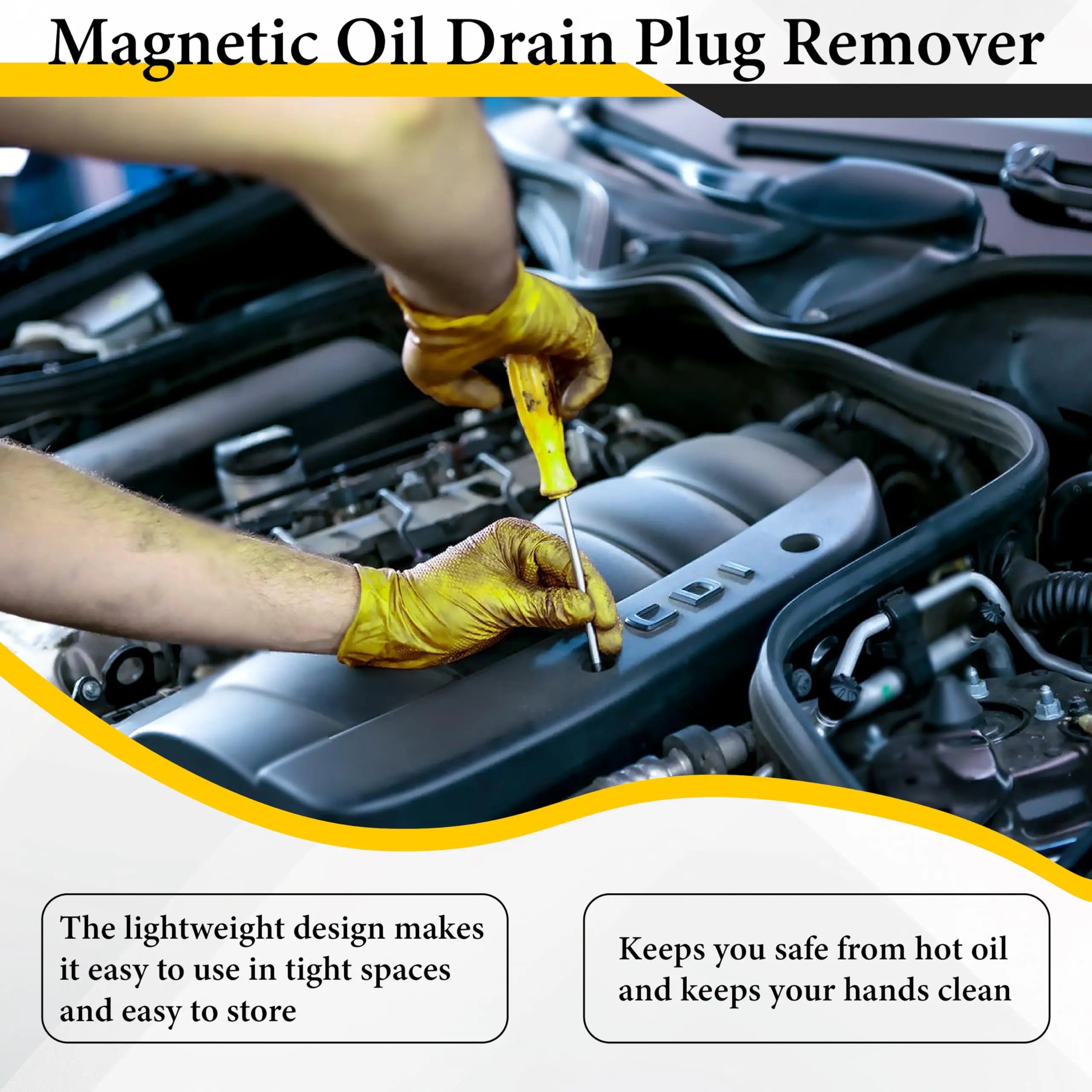 Magnetic Oil Drain Plug Remover in Use