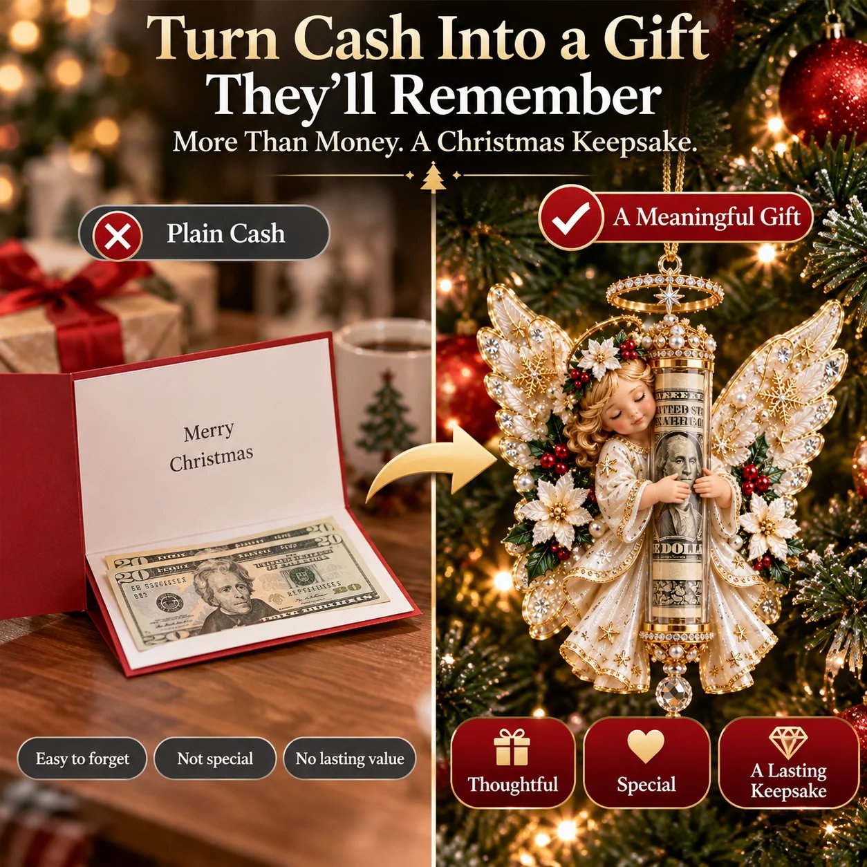 Angel ornament with its cash holder