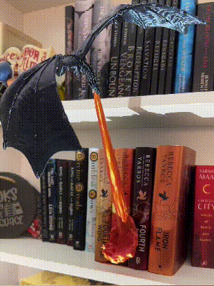 Dragon Flame Book Nook Display GIF