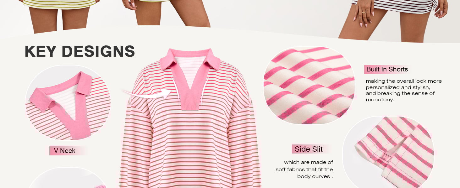 Fisoew Womens Striped 2 Piece Outfits