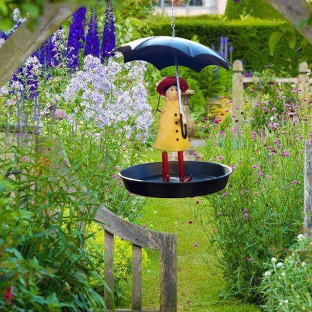 Decorative Hummingbird Feeder Unique Creative Girl Holding Umbrella Shape Bird Food Holder For Yard Porch Garden Supplies - Bird Feeders - AliExpress