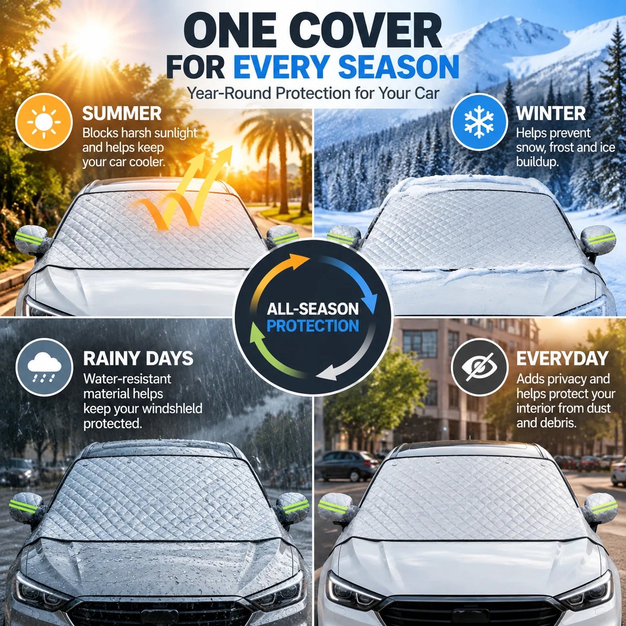 Approximate windshield cover dimensions and vehicle fit