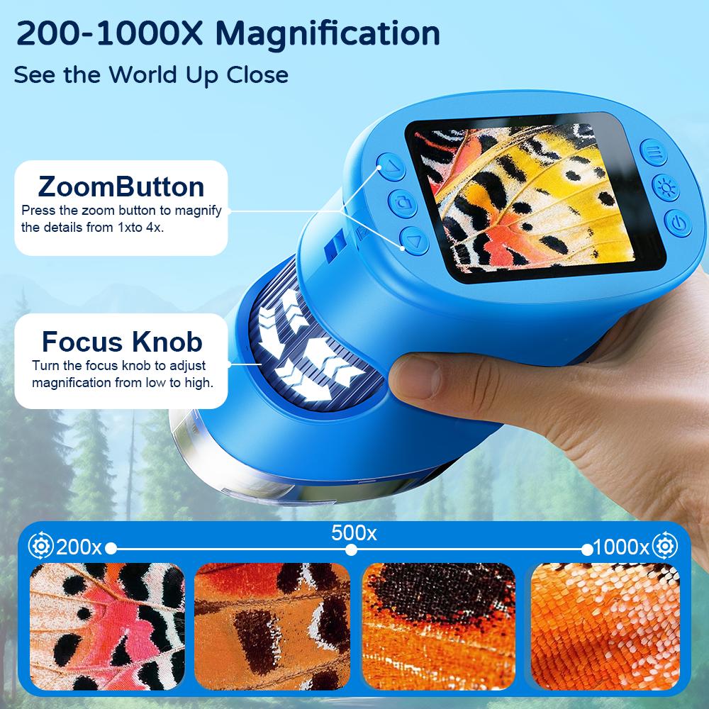 【2026 Upgrade】Aspoven 1000X Handheld Microscope for Kids with 4K 2.0" Screen, Photo & Video Camera, Rechargeable and Portable, a Fun STEM Gift & Birthday Present for Ages 3+ 【2026 Upgrade】Aspoven 1000X Handheld Microscope for Kids with 4K 2.0" Screen, Photo & Video Camera, Rechargeable and Portable, a Fun STEM Gift & Birthday Present for Ages 3+