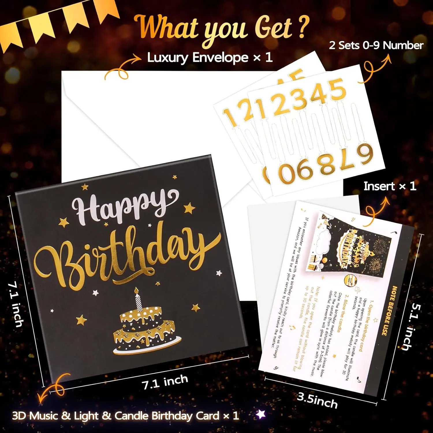 Custom age birthday card number inserts