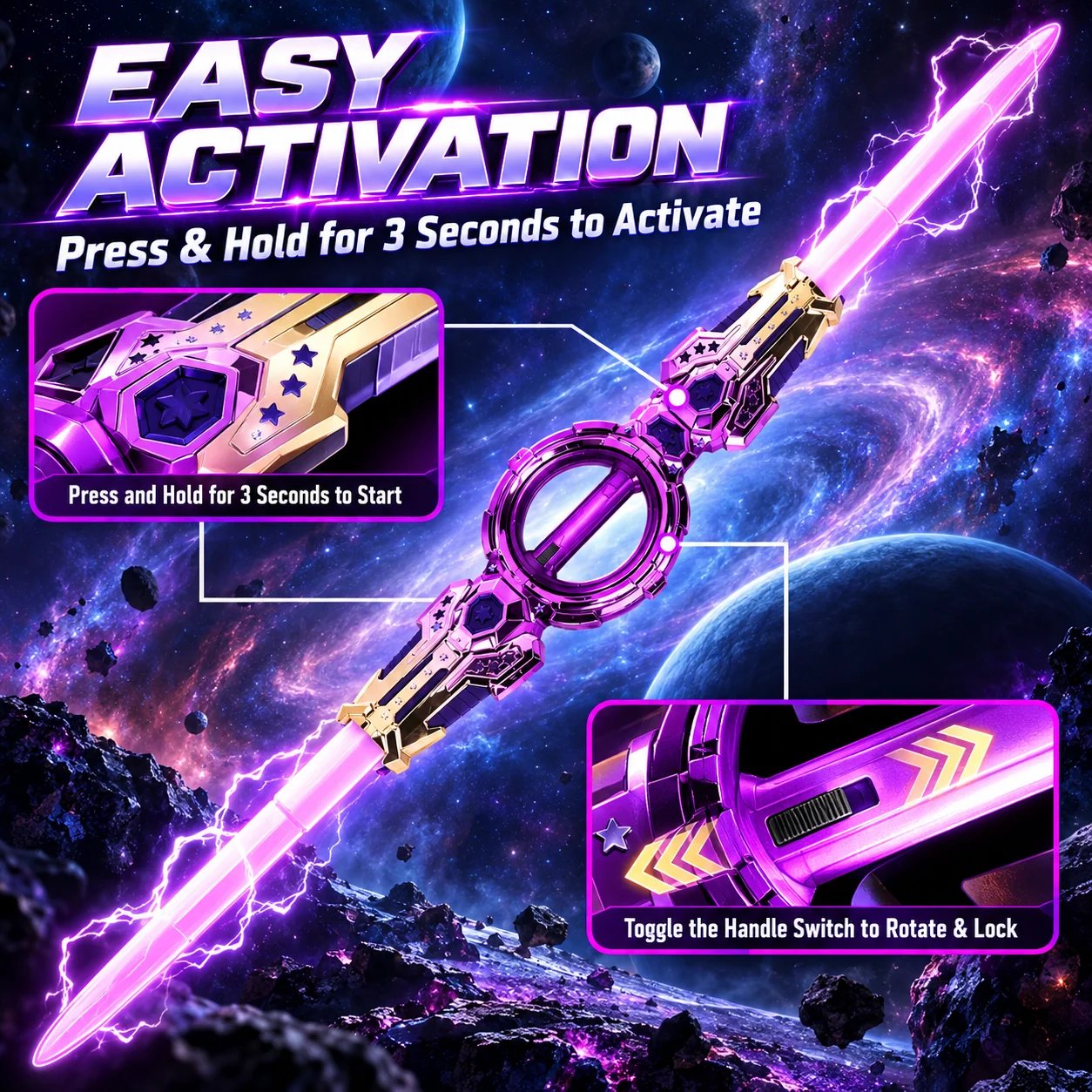 Light-up sword activation controls
