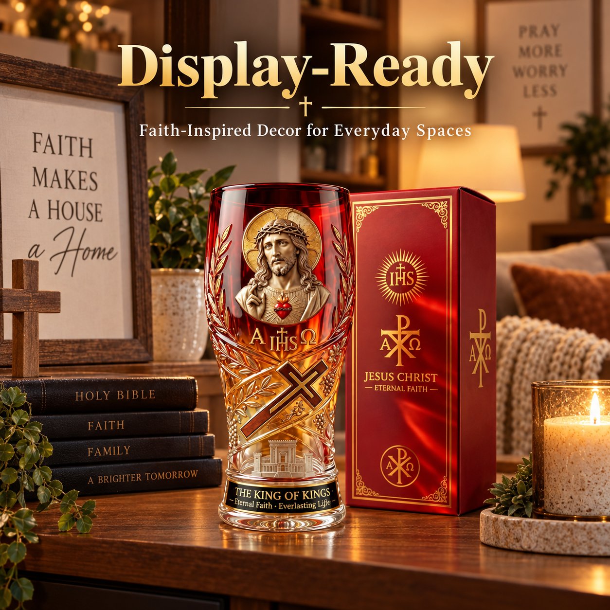 ✝️ Jesus Christ “King of Kings” Pint Glass – 16 oz options