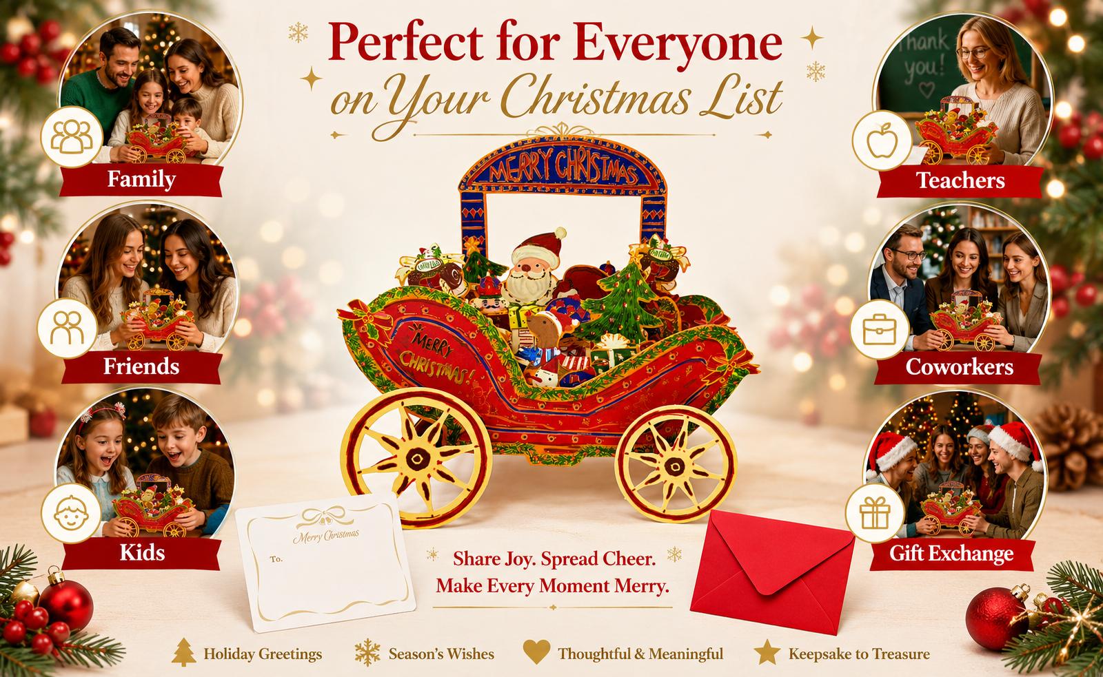 Pop-up Christmas carriage displayed as decoration