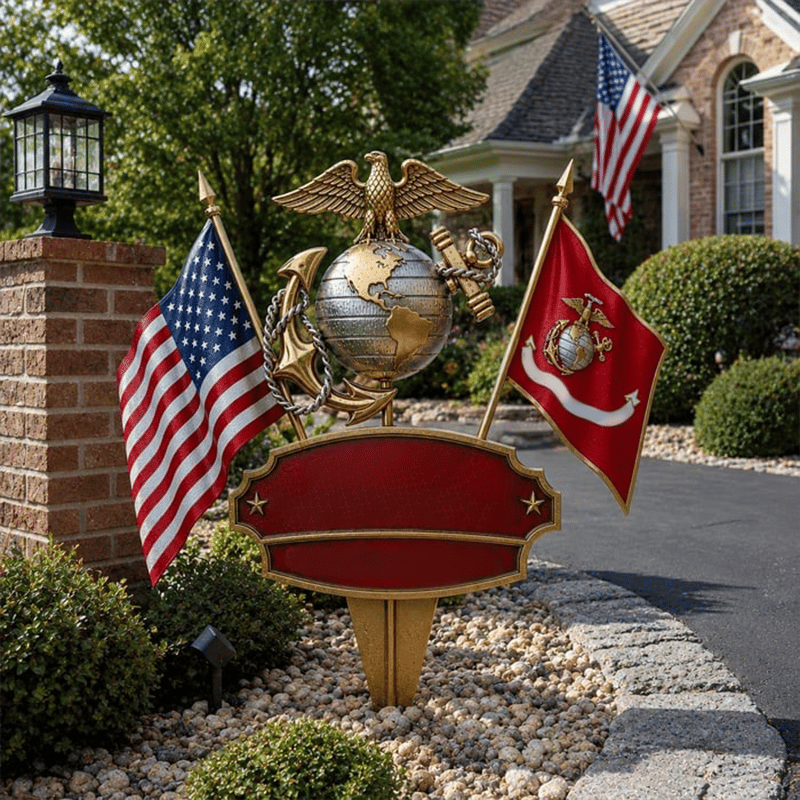 US military tribute garden stake design details