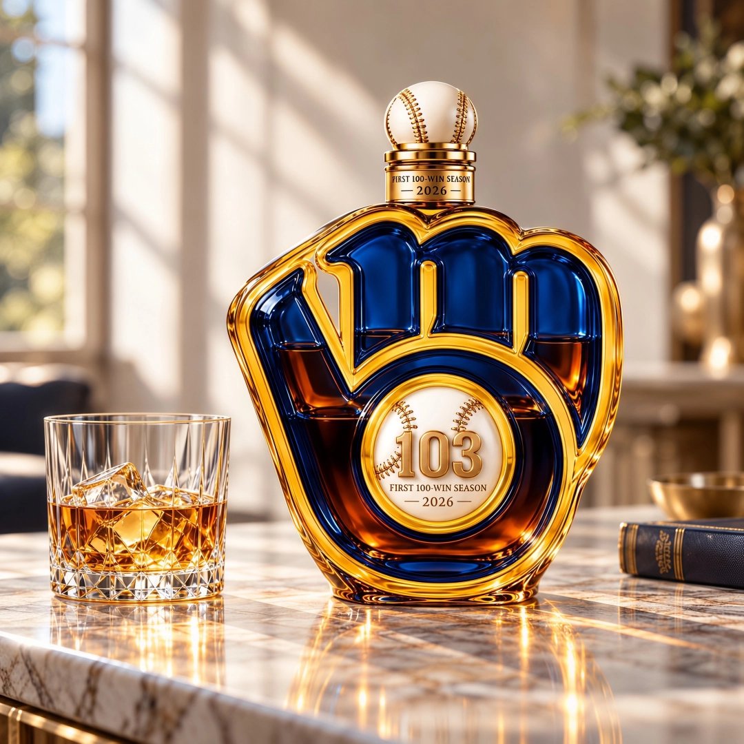 Detailed view of 103-win baseball collector bottle