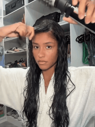 Hot air brush styling demonstration
