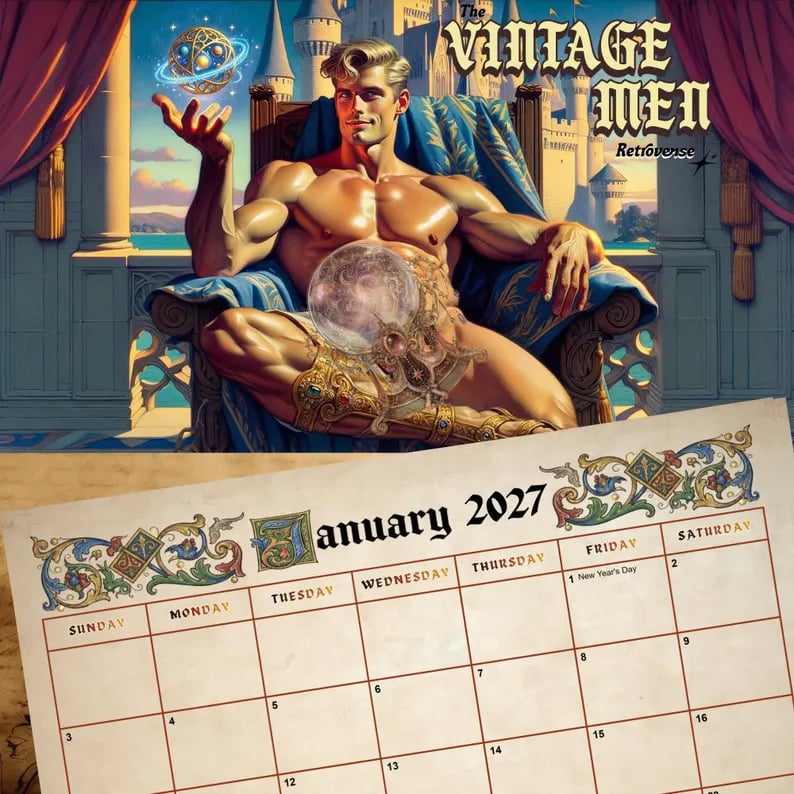 2027 medieval fantasy calendar artwork