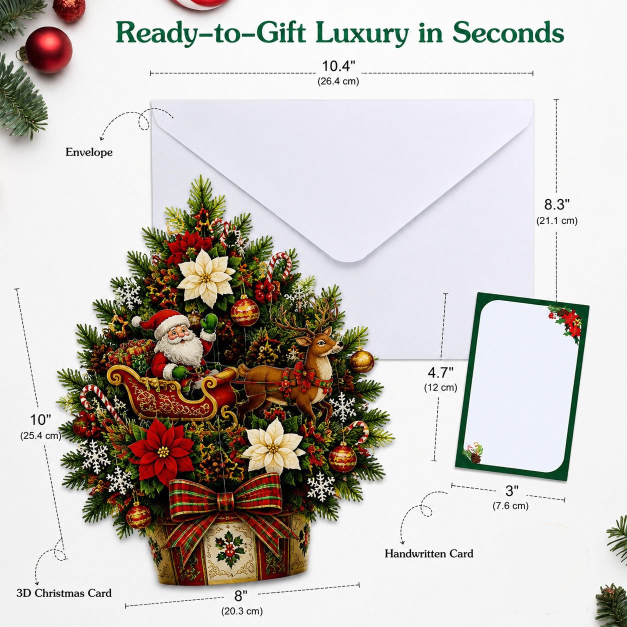 Blank message area inside Christmas pop-up card