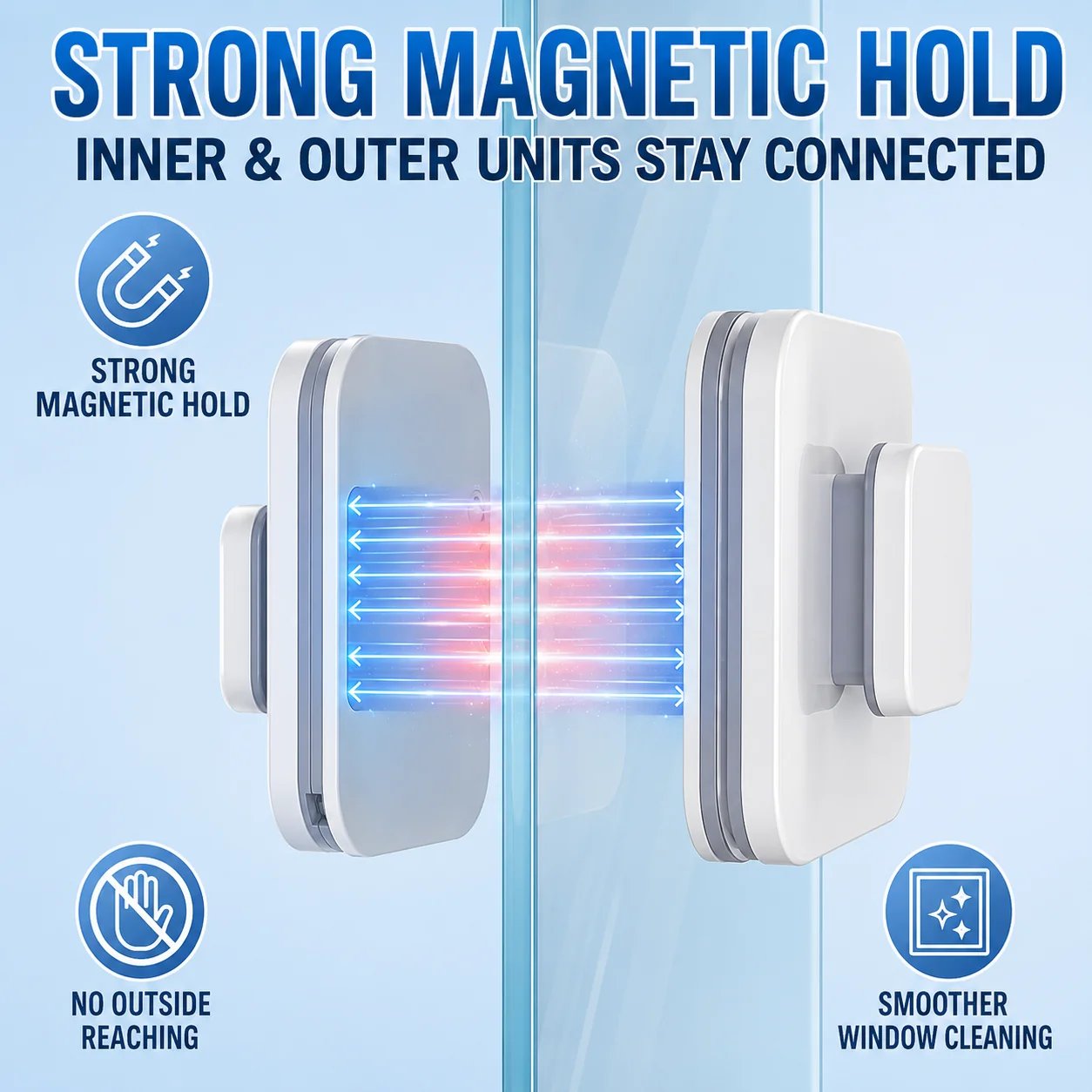 Clear crystal window view after magnetic cleaner