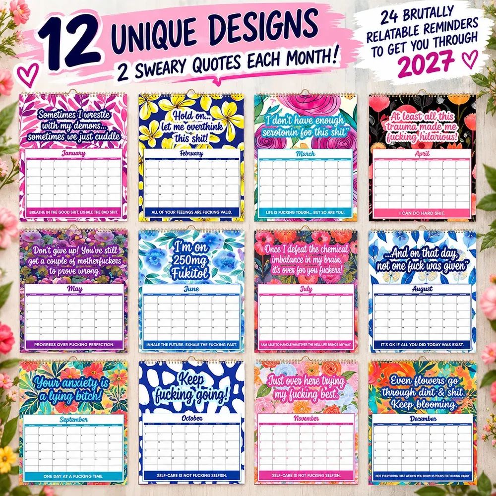 2027 Sweary Humor Wall Calendar – Bold humorous messages