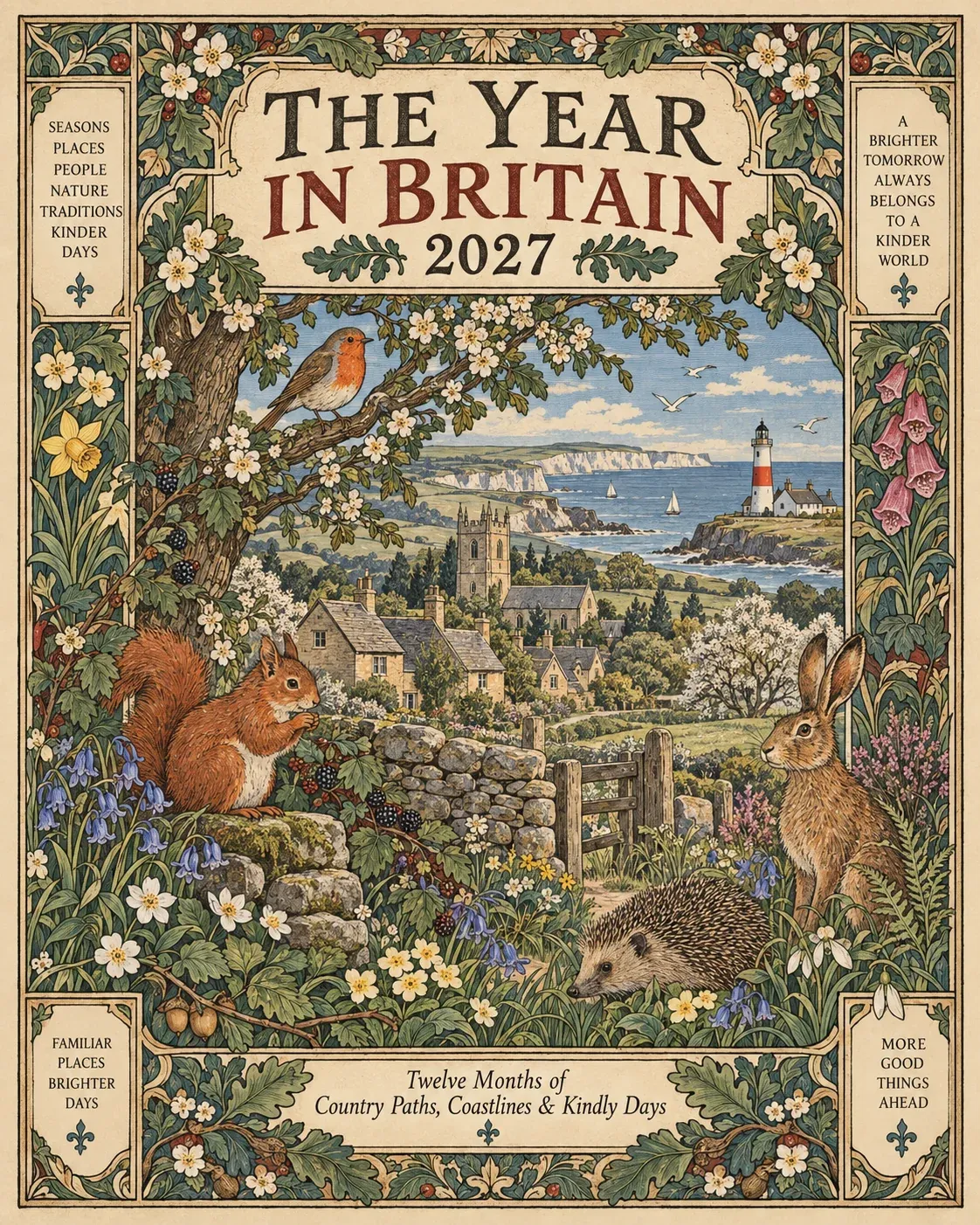 A Year in Britain 2027 – Vintage Storybook Wall Calendar - Buy 1