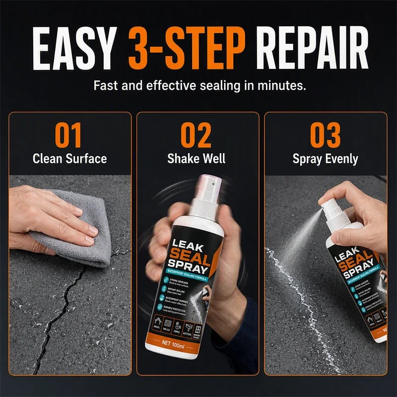 DIY leak repair spray application