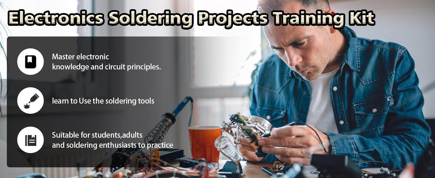 STEM Soldering Practice Kit - DIY Rotating Ferris Wheel Soder Practice Kit with 10 Light Modes, Colorful LED Electronics Soldering Projects for Adult Student Training Kit, Practical Desk Decor Present