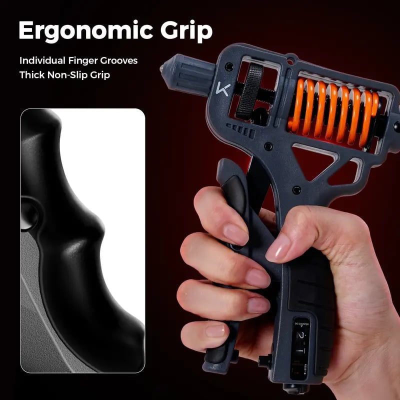 Ergonomic non-slip grip with finger grooves