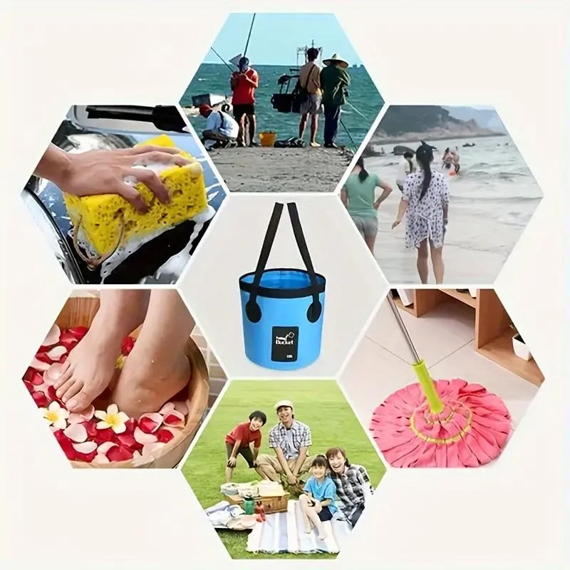 20 liter portable folding bucket for camping fishing beach trips cleaning and outdoor use
