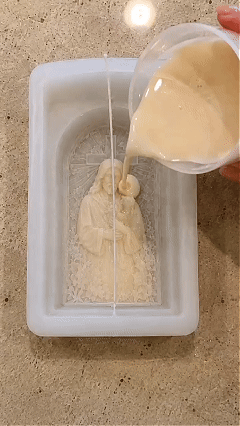 Jesus candle mold and finished faith-inspired candle preview