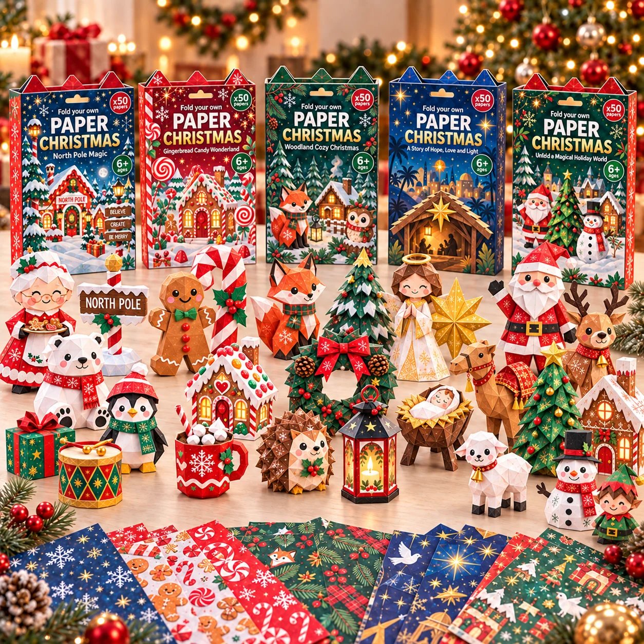 Christmas patterned paper assortment