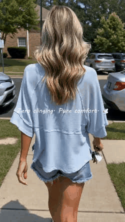 Women's relaxed summer batwing top