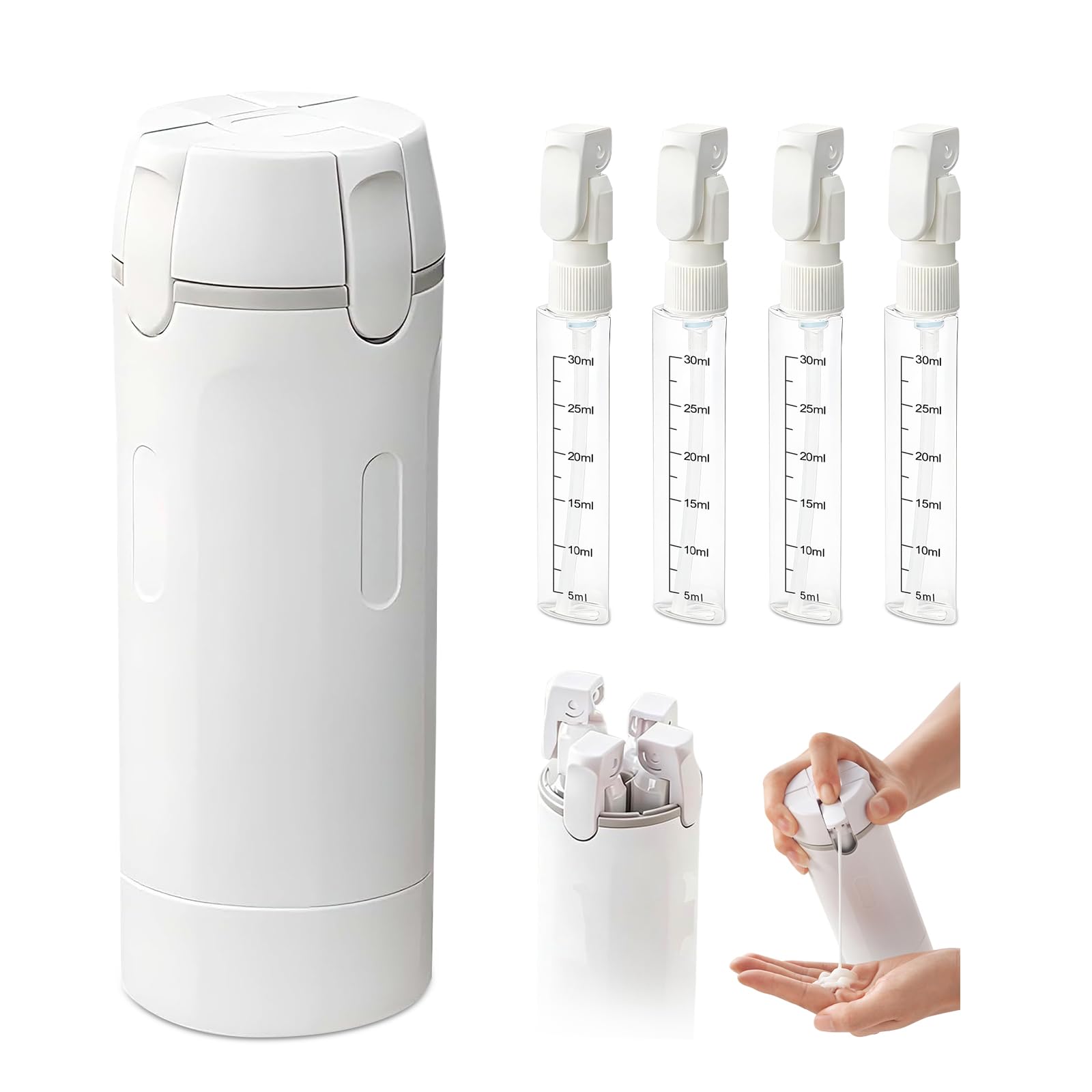 4-in-1 Travel Dispenser White
