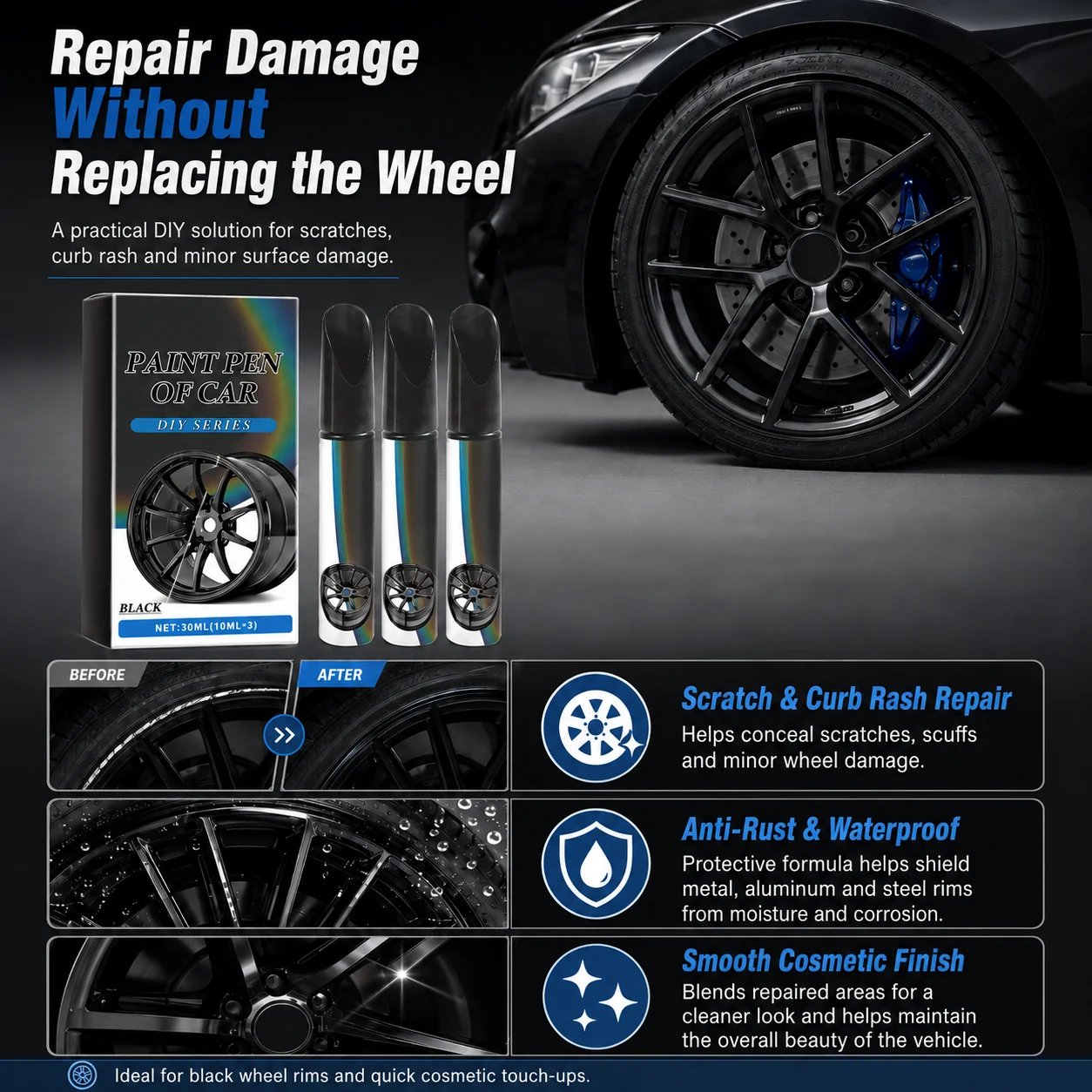 DIY wheel repair pen compared with repair shop service