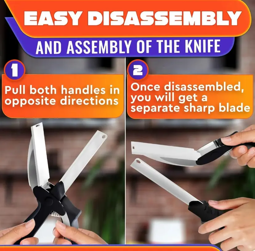 Kitchen scissors in use