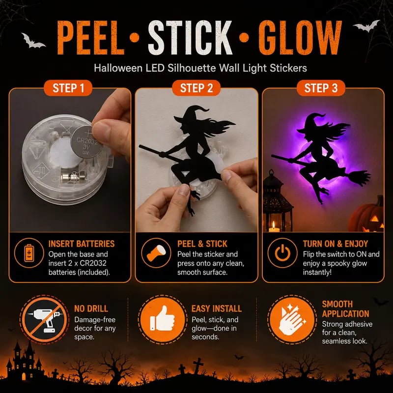 Halloween LED Stickers Detail