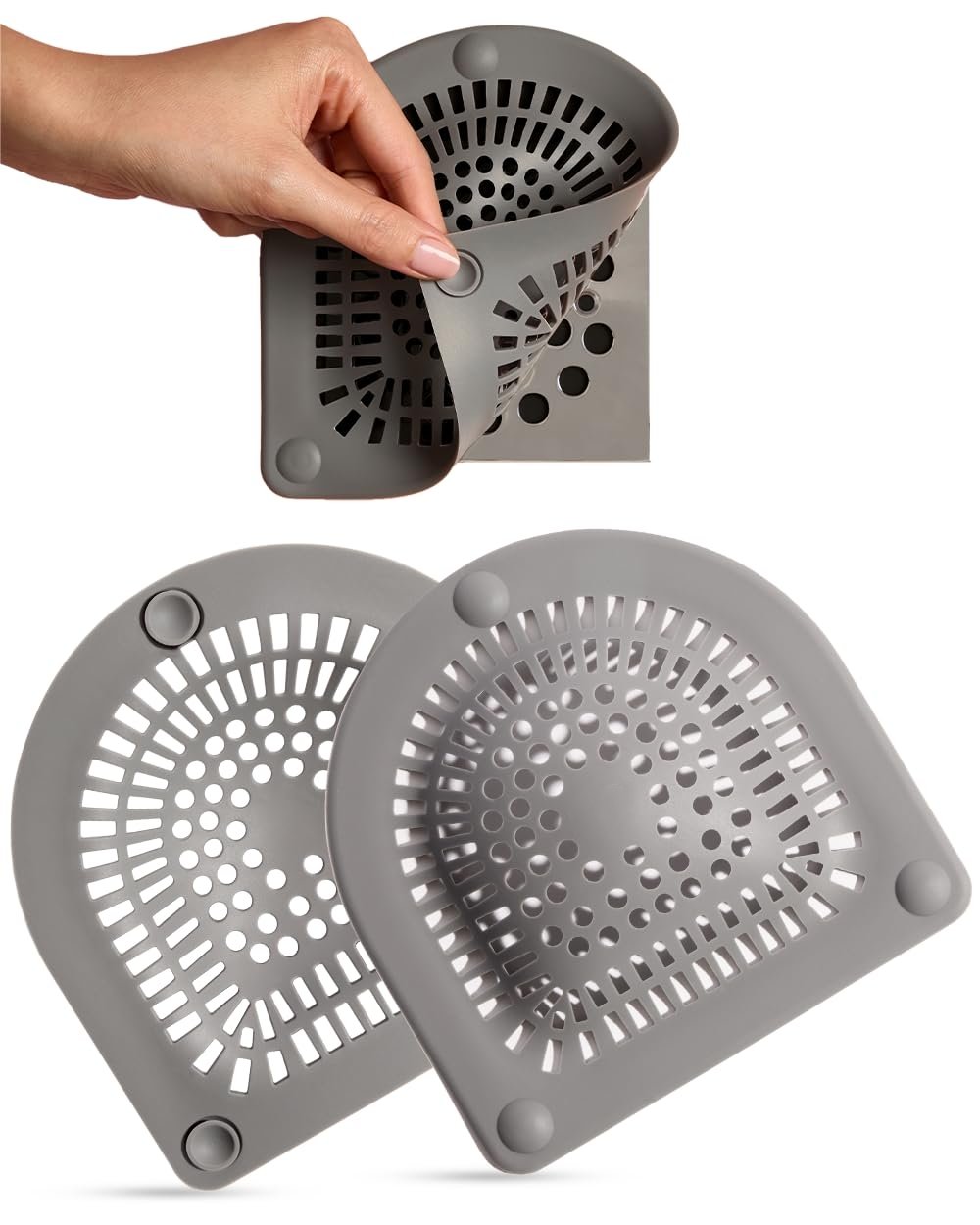 Flexible Silicone Shower Drain Hair Catcher Strainer