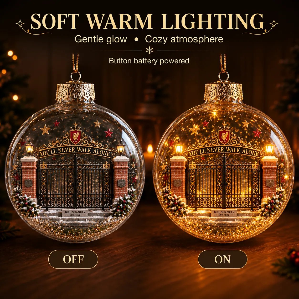 Football heritage ornament ready to display