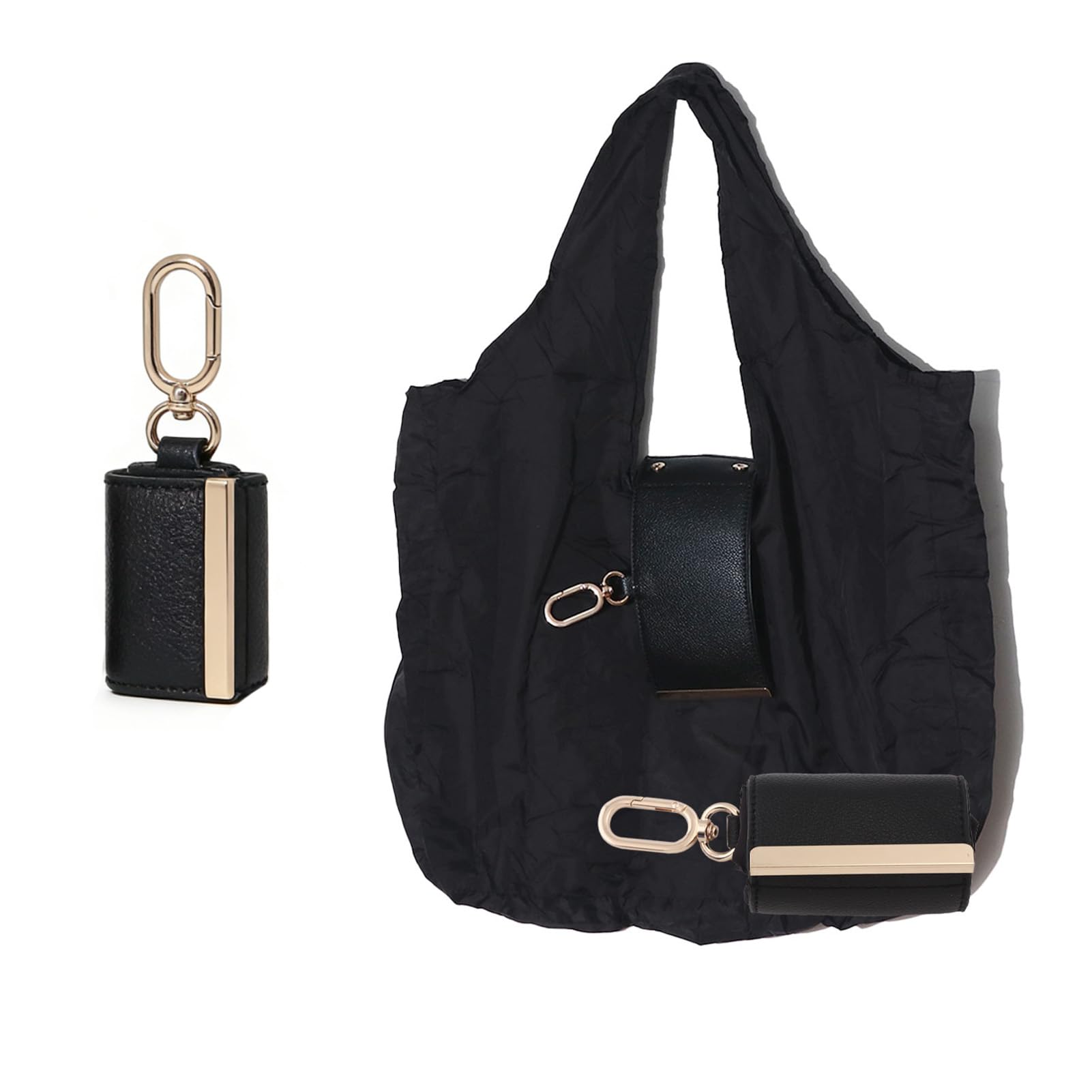 Foldable Tote Bag and Compact Keychain Case