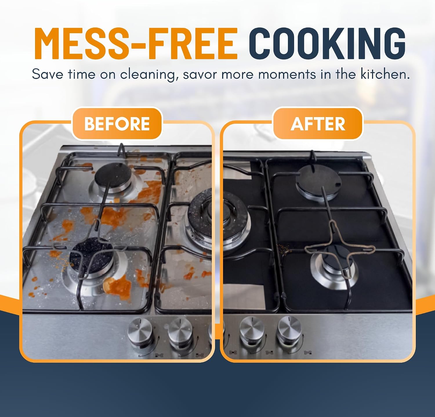 Four reusable gas stove burner liners Four reusable gas stove burner liners