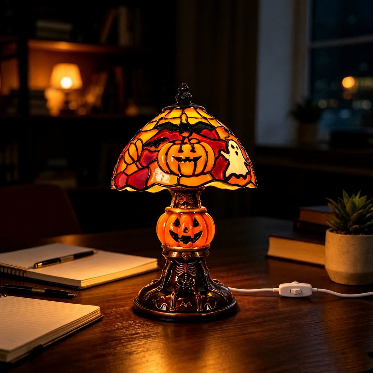 Stained Glass Pumpkin Lamp