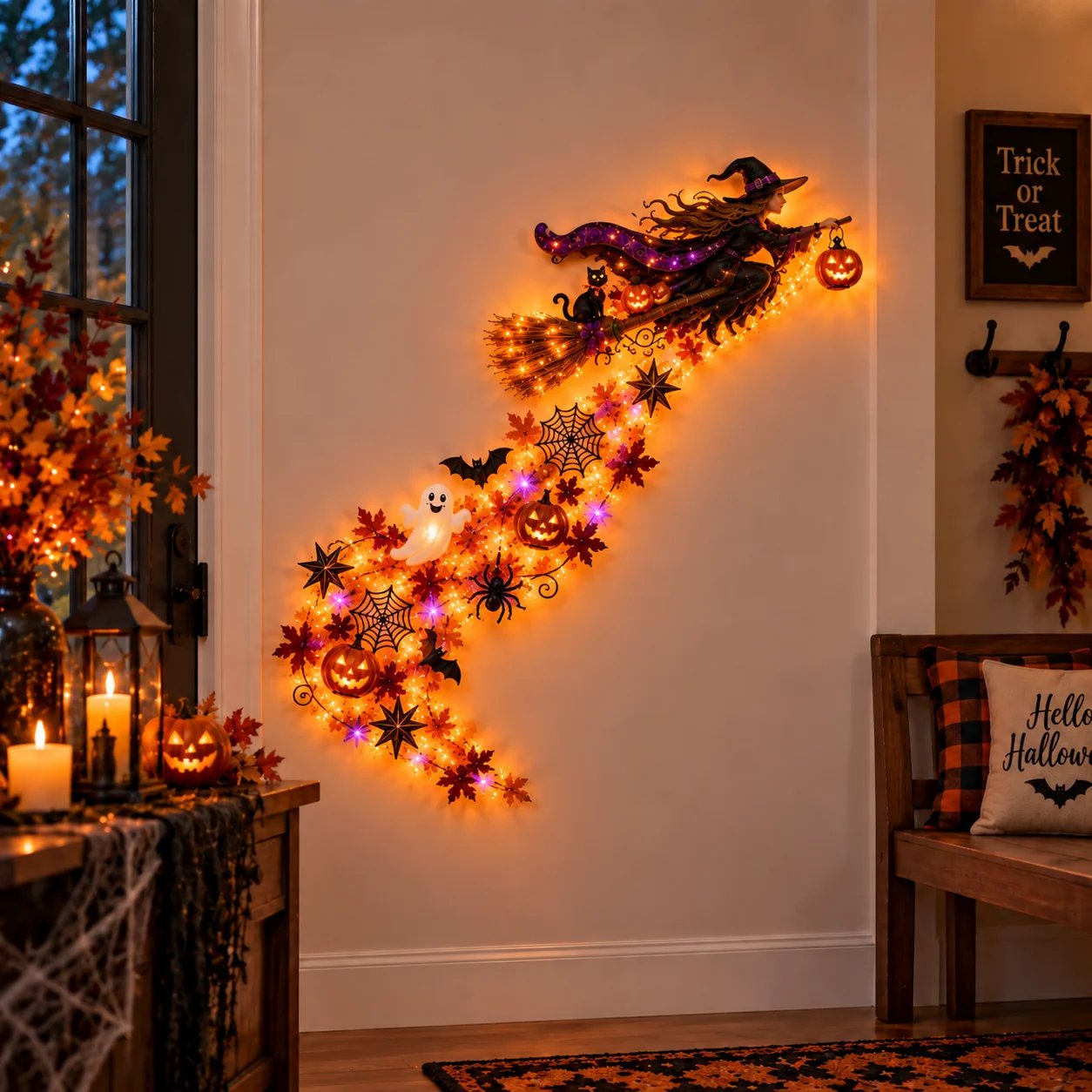 Halloween Witch Magic Trail Wall Light