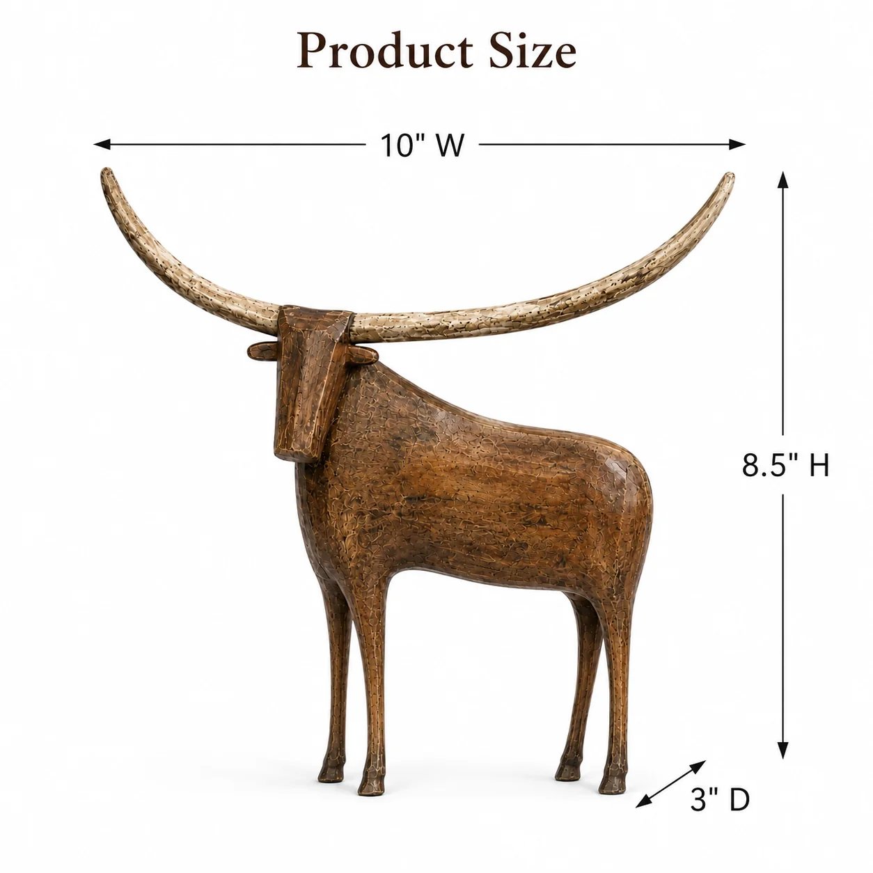 Vintage Longhorn Bull Sculpture size Vintage Longhorn Bull Sculpture size