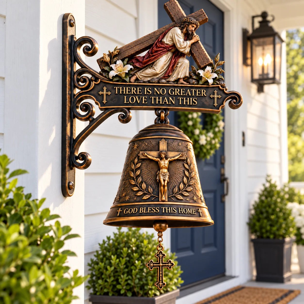 Jesus Cross Christian Hanging Bell