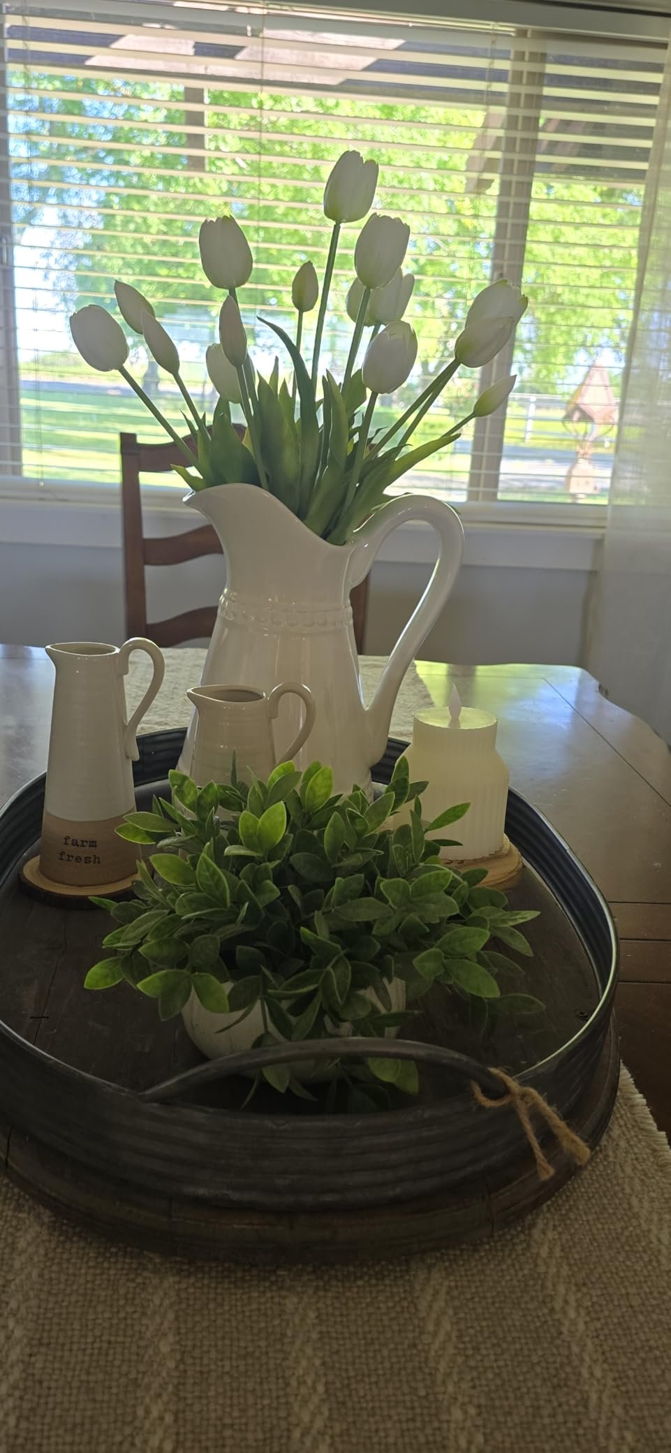 Tulips used in my pitcher.